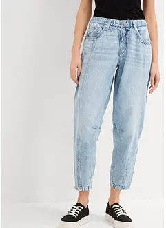 Jean barrel taille mi-haute peu extensible, cropped, bonprix
