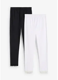 Lot de 2 leggings avec finition dentelle, bonprix