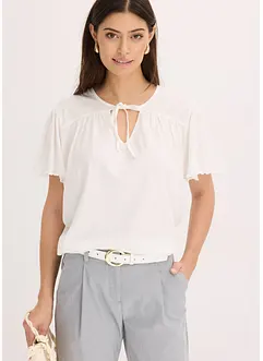 T-shirt avec lien à l'encolure, bonprix