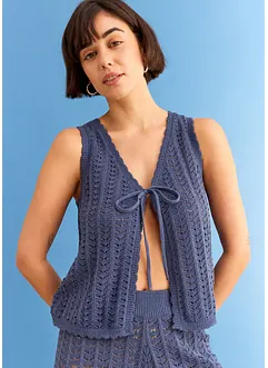 Strick-Weste mit Lochmuster, bonprix