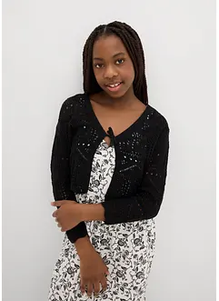 Boléro manches 3/4 en maille ajourée, bonprix