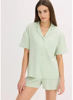 Pyjashort boutonné en gaze de coton, bonprix