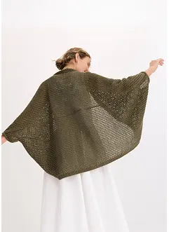 Poncho à motif ajouré, avec lin, bonprix