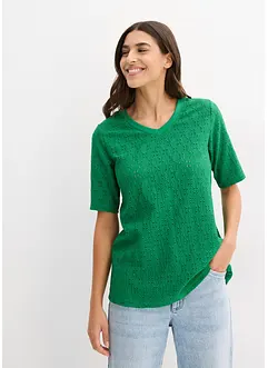 T-shirt en crêpe avec broderies anglaises, bonprix
