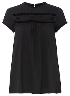 Baumwoll-Shirt mit Spitze, bonprix