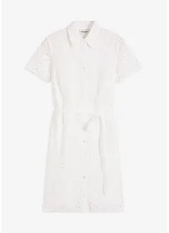 Hemdblusenkleid mit Lochstickerei, bonprix