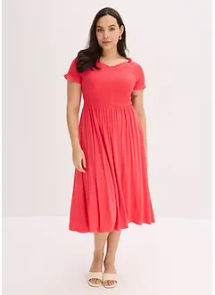 Robe midi à haut smocké, bonprix