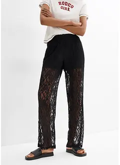 Pantalon en dentelle à taille élastiquée, bonprix