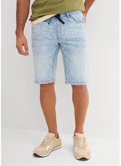 Leichte Stretch-Jeans-Schlupf-Bermuda mit Komfortbund, Slim Fit, bonprix