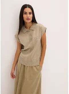Polo-Pullover mit Baumwolle, bonprix