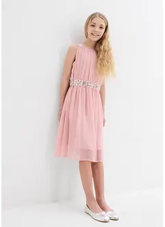 Robe en crêpe avec ceinture ornée de sequins, bonprix