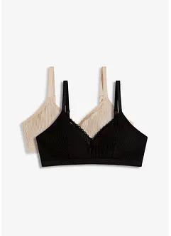 Gepolstertes Bralette ohne Bügel mit Bio-Baumwolle (2er Pack), bonprix