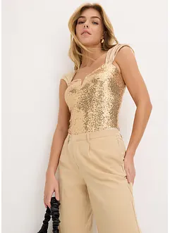Body à sequins, bonprix