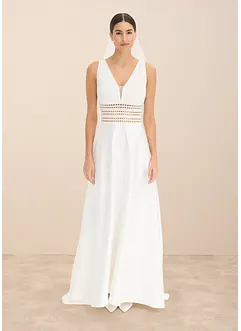 Brautkleid aus glänzendem Satin mit Spitze, bonprix