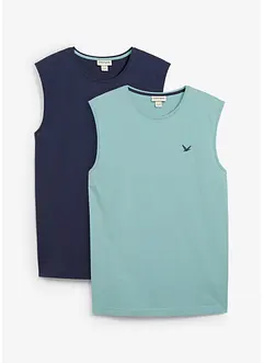 Muskelshirt (2er Pack) aus reiner Bio-Baumwolle, bonprix