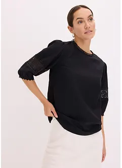Blouse manches courtes contenant du lin, bonprix