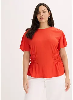 T-shirt en jersey crêpe avec smocks, bonprix