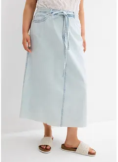 Jupe midi en jean taille mi-haute, toile super souple, bonprix