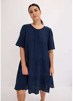 Kleid aus Musselin mit Lochstickerei, bonprix