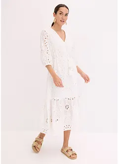 Robe midi à broderies anglaises, bonprix