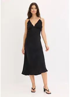 Robe longue et fluide en satin, bonprix