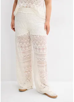 Pantalon en maille ajourée à taille élastiquée, bonprix