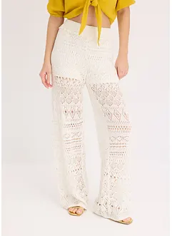 Pantalon en maille ajourée à taille élastiquée, bonprix