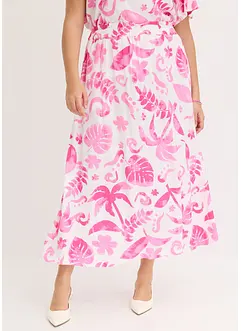 Jupe longue imprimée en viscose texturée, bonprix