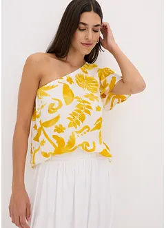 Blouse à encolure asymétrique en viscose texturée, bonprix