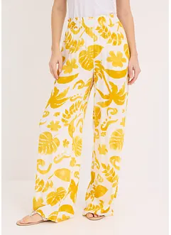 Pantalon large imprimé en viscose texturée, bonprix