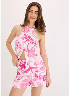 Top à dos nu en viscose texturée, bonprix