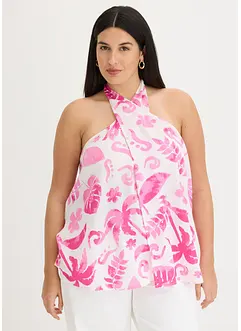 Top à dos nu en viscose texturée, bonprix