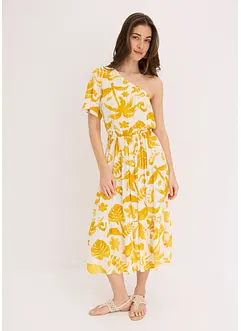 Robe asymétrique imprimée en viscose texturée, bonprix