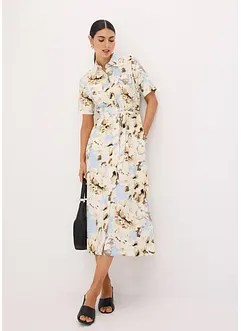 Hemdblusenkleid aus Viskose mit Bindeband (2.-tlg.), bonprix