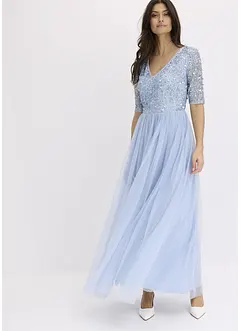 Abendkleid aus zartem Tüll mit Paillettenstickerei, bonprix