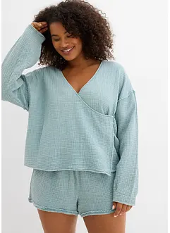 Blouse cache-cœur 100% coton, bonprix