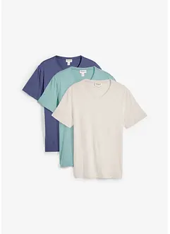 Lot de 3 T-shirts col V, bonprix