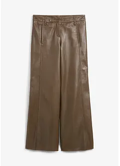 Pantalon large en cuir d'agneau nappa, bonprix