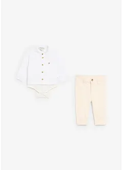 Body chemise et pantalon chino 100% coton (ens. 2 pces), bonprix