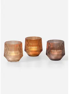 Lot de 3 porte-bougies chauffe-plat, bonprix