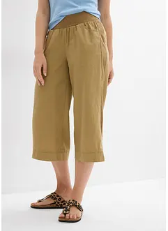 Pantalon en lin majoritaire, longueur 3/4, bonprix