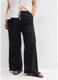 Pantalon palazzo en lin mélangé, bonprix