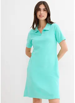 Robe longueur genou en tissu éponge avec col polo, bonprix
