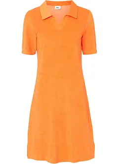 Knieumspielendes Frottee-Kleid mit Polokragen, bonprix