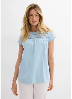 T-shirt en coton avec dentelle, bonprix