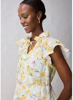 Robe longue en ramie avec un bel imprimé floral, bonprix