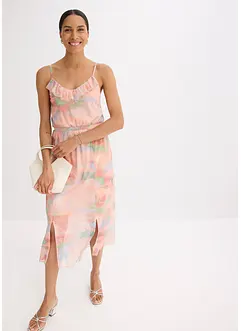Robe à fines bretelles et volant, bonprix