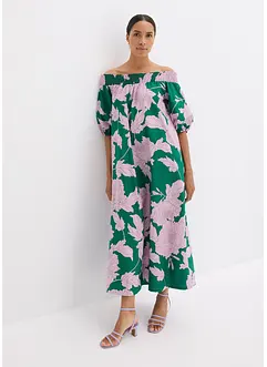 Robe col Bardot imprimée 100% coton, bonprix