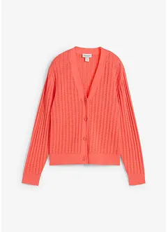 Gilet en maille ajourée avec lin, bonprix