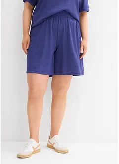 Short taille élastiquée en crêpe gaufré, bonprix